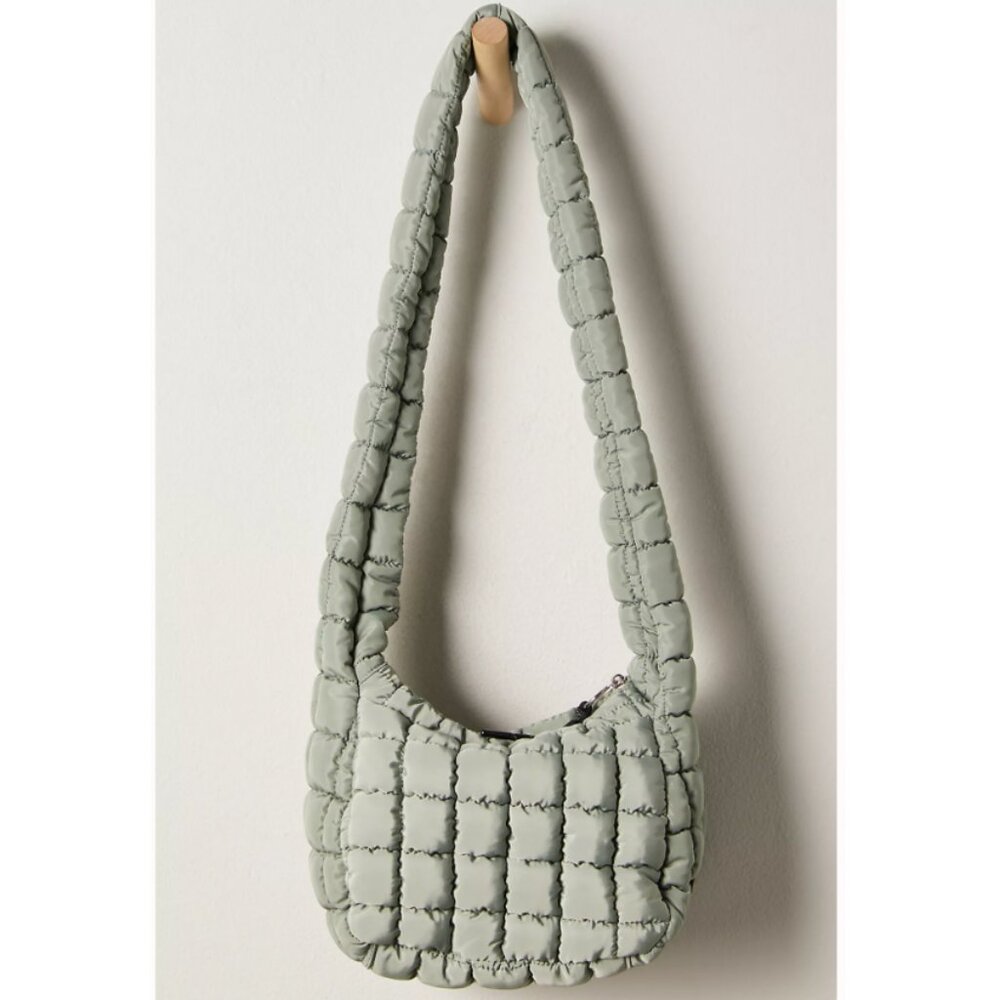 Free People Mini Carryall Sling Bag Quilted Carryall - Stone Sage - Picture 8 of 9